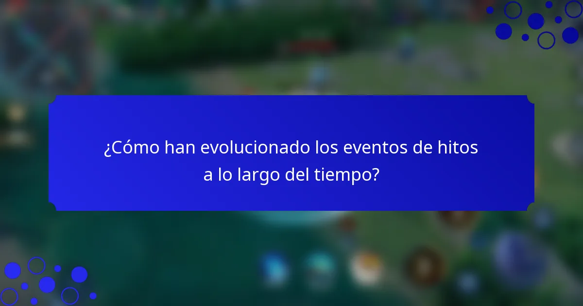 ¿Cómo han evolucionado los eventos de hitos a lo largo del tiempo?