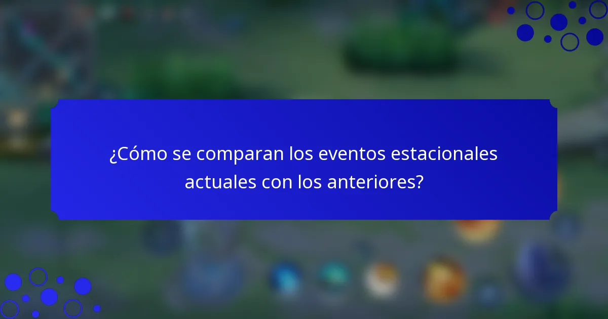 ¿Cómo se comparan los eventos estacionales actuales con los anteriores?